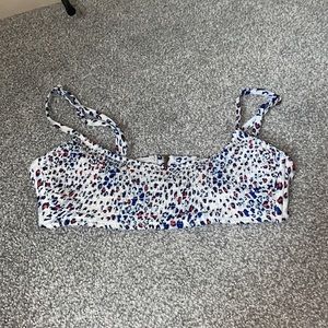 Multicolor cheetah print bikini top